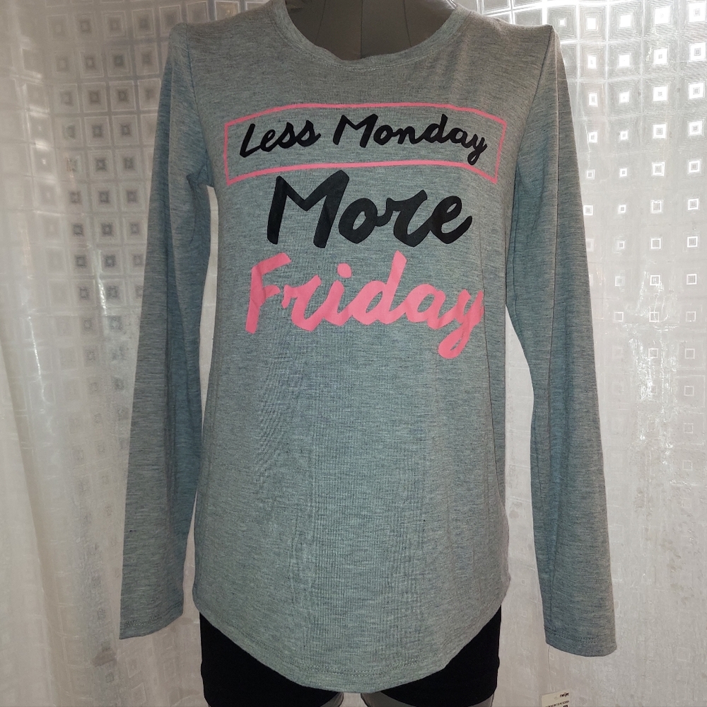 Gray Long Sleeve Graphic Tee